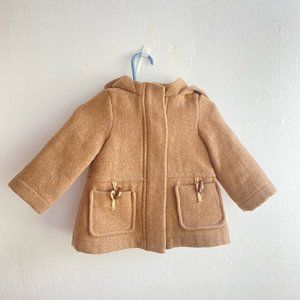 Zara Baby Girl Tan Wool Blend Coat 9-12 Months